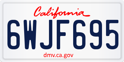 CA license plate 6WJF695