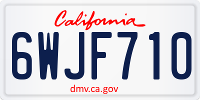CA license plate 6WJF710