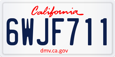 CA license plate 6WJF711