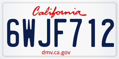 CA license plate 6WJF712