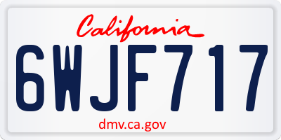 CA license plate 6WJF717