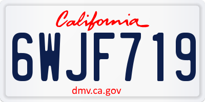 CA license plate 6WJF719
