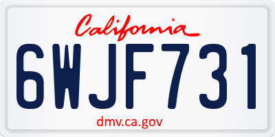 CA license plate 6WJF731