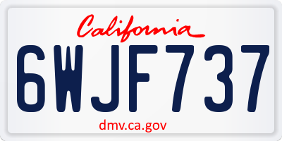 CA license plate 6WJF737