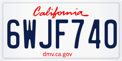 CA license plate 6WJF740