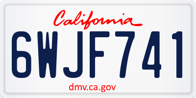 CA license plate 6WJF741