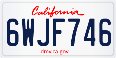 CA license plate 6WJF746