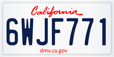 CA license plate 6WJF771