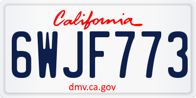 CA license plate 6WJF773