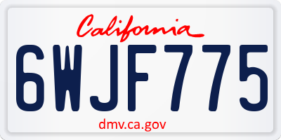 CA license plate 6WJF775