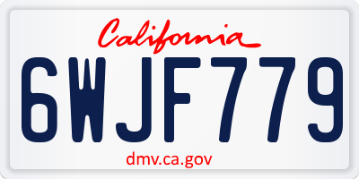 CA license plate 6WJF779
