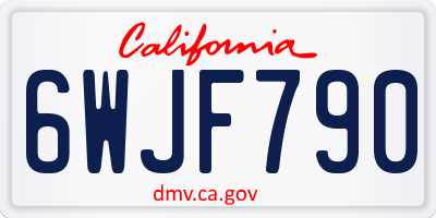 CA license plate 6WJF790