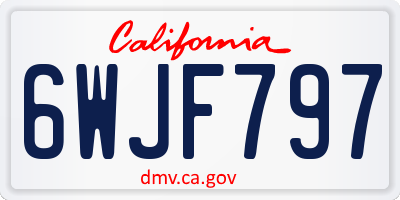 CA license plate 6WJF797
