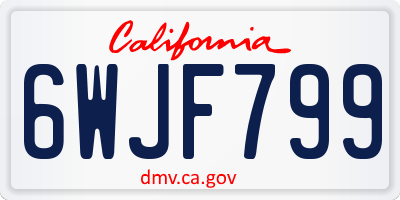 CA license plate 6WJF799