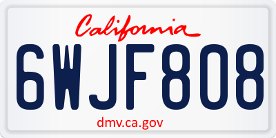 CA license plate 6WJF808