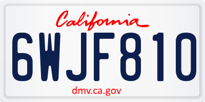 CA license plate 6WJF810
