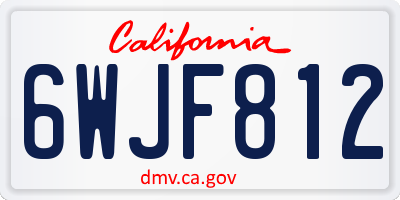 CA license plate 6WJF812