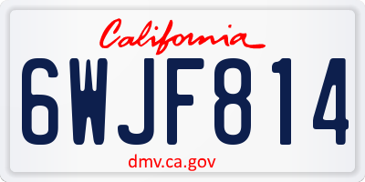 CA license plate 6WJF814