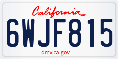 CA license plate 6WJF815