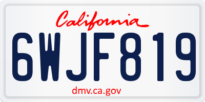 CA license plate 6WJF819