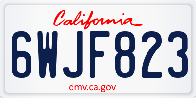 CA license plate 6WJF823