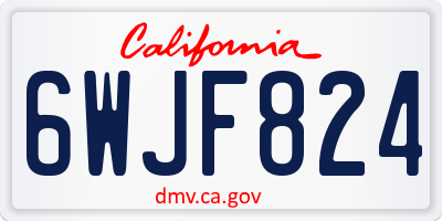 CA license plate 6WJF824