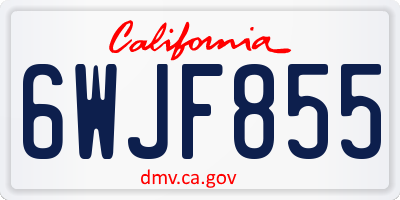 CA license plate 6WJF855
