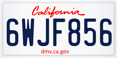 CA license plate 6WJF856