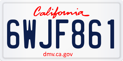 CA license plate 6WJF861