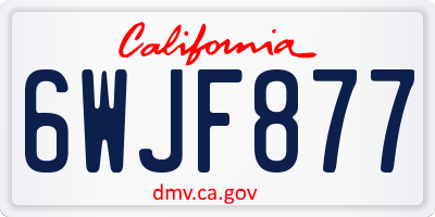 CA license plate 6WJF877