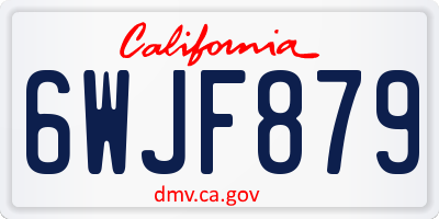CA license plate 6WJF879