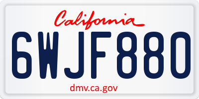 CA license plate 6WJF880