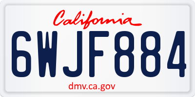 CA license plate 6WJF884