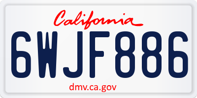 CA license plate 6WJF886
