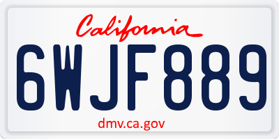 CA license plate 6WJF889