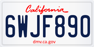 CA license plate 6WJF890