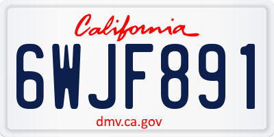 CA license plate 6WJF891