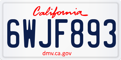CA license plate 6WJF893