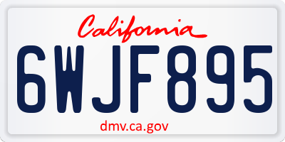 CA license plate 6WJF895