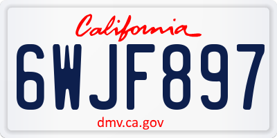 CA license plate 6WJF897