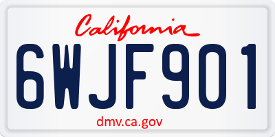 CA license plate 6WJF901