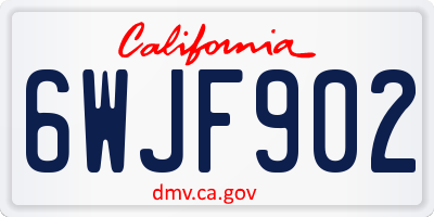 CA license plate 6WJF902