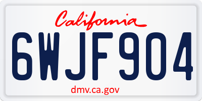 CA license plate 6WJF904