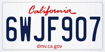 CA license plate 6WJF907