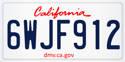 CA license plate 6WJF912
