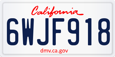 CA license plate 6WJF918