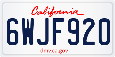 CA license plate 6WJF920