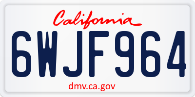 CA license plate 6WJF964