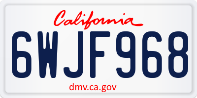 CA license plate 6WJF968