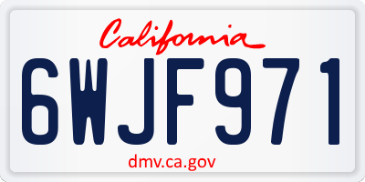 CA license plate 6WJF971